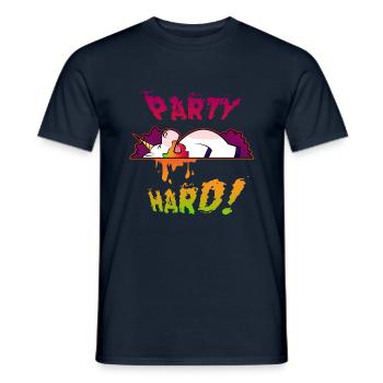 Party Hard Einhorn - Männer T-Shirt - Navy - Vorne - AI Model Male 178 light (178cm)