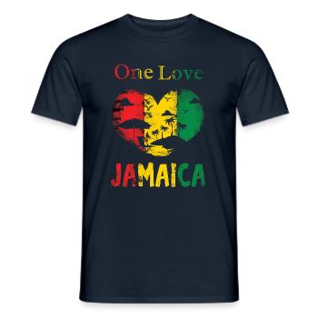 Jamaica One Love - Men's T-Shirt - navy - Front - AI Model Male 178 light (178cm)