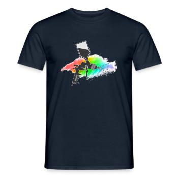 paint - Men's T-Shirt - navy - Front - AI Model Male 178 light (178cm)