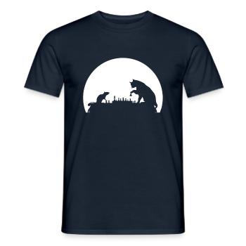 Cat And Rat Play Chess - Men's T-Shirt - navy - Front - AI Model Male 178 light (178cm)