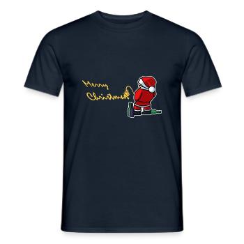 Joyeux Noël drôle - T-shirt homme - marine - Devant - AI Model Male 178 light (178cm)