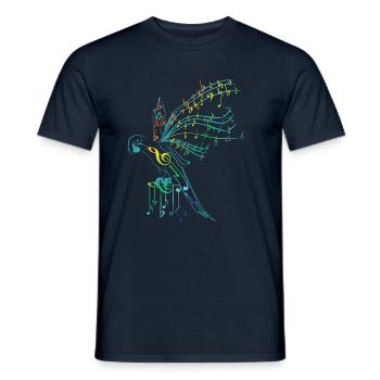 Bird of music - Men's T-Shirt - navy - Front - AI Model Male 178 light (178cm)