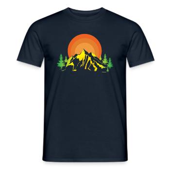 Berglandschaft - Männer T-Shirt - Navy - Vorne - AI Model Male 178 light (178cm)