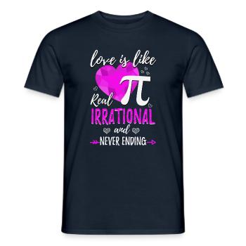 L'amour est irrationnel comme pi - T-shirt homme - marine - Devant - AI Model Male 178 light (178cm)