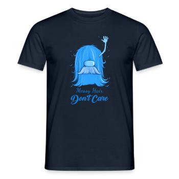 Cheveux en désordre ne se soucient pas des cheveux - T-shirt homme - marine - Devant - AI Model Male 178 light (178cm)