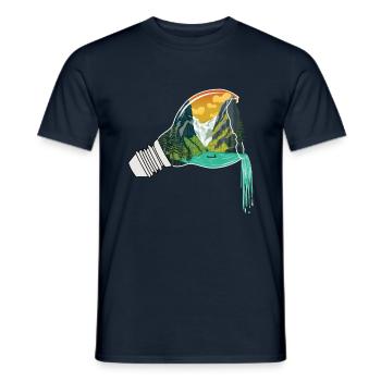 Résumé de l'ampoule de la nature - T-shirt homme - marine - Devant - AI Model Male 178 light (178cm)