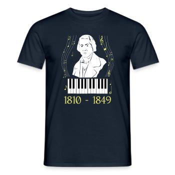 Frederic Chopin - Men's T-Shirt - navy - Front - AI Model Male 178 light (178cm)