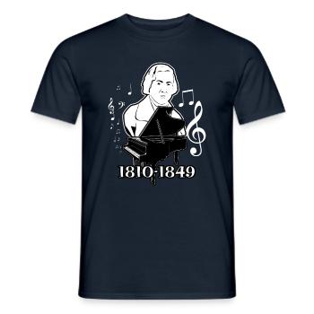 Frederic Chopin - Men's T-Shirt - navy - Front - AI Model Male 178 light (178cm)