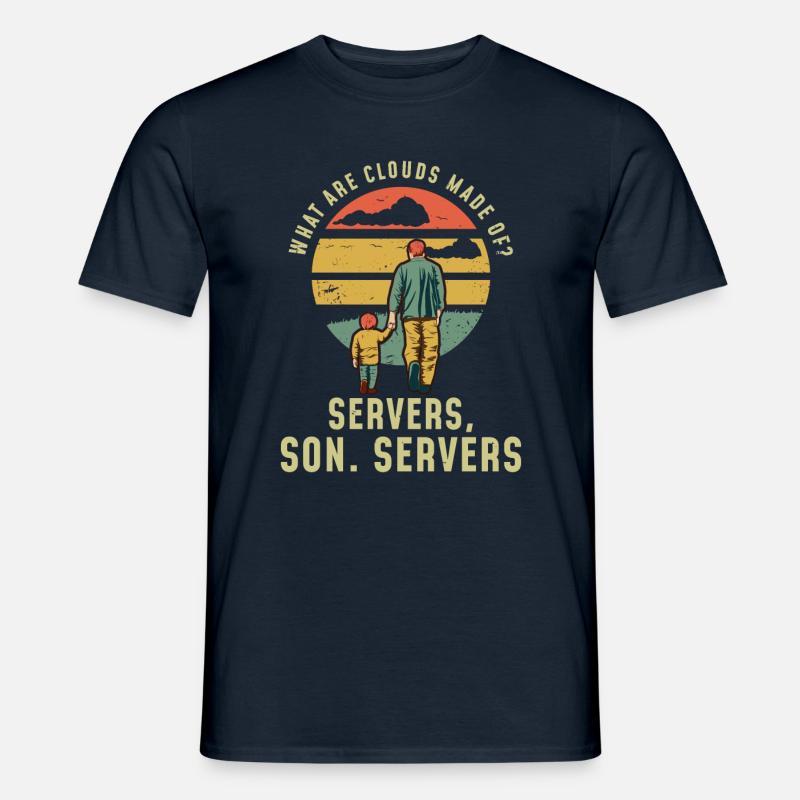 Programmer Father and Son Cloud Server - Men’s T-shirt - navy