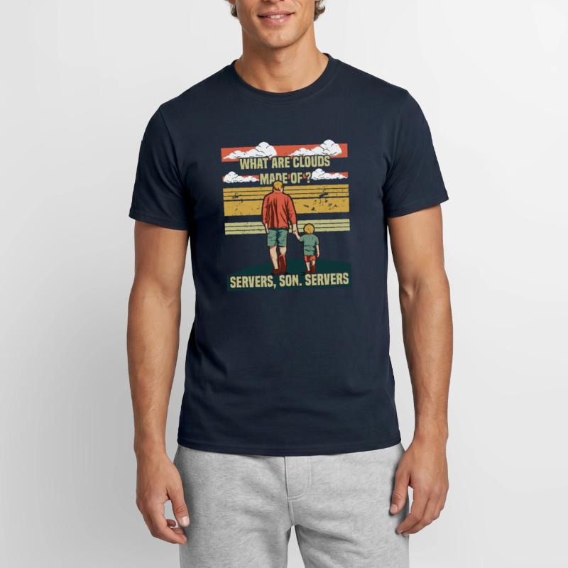 Programmer Papa - Clouds Server Son Men's T-Shirt