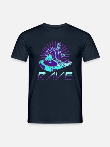 Electronic Music Party Aesthetic Techno Raver Rave - Männer T-Shirt - Navy