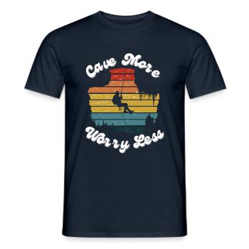 Cave more, Worry less - T-shirt homme - marine - Devant - AI Model Male 178 light (178cm)