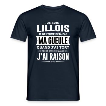 Lillois je ferme pas ma gueule cadeau Lille humour - T-shirt homme - marine - Devant - AI Model Male 178 light (178cm)