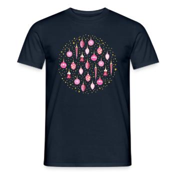 Galaxie de Noël Rose - T-shirt homme - marine - Devant - AI Model Male 178 light (178cm)