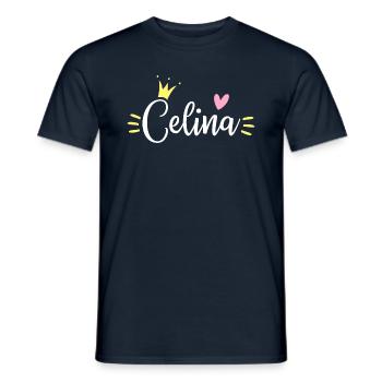Celina Name Krone - Männer T-Shirt - Navy - Vorne - AI Model Male 178 light (178cm)