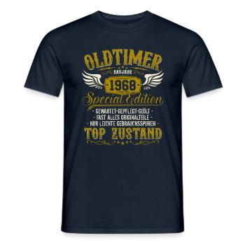 Oldtimer Baujahr Jahrgang 1968 geboren Geburtstag - Männer T-Shirt - Navy - Vorne - AI Model Male 178 light (178cm)