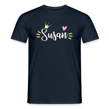 Susan Name Krone - Männer T-Shirt - Navy - Vorne - AI Model Male 178 light (178cm)