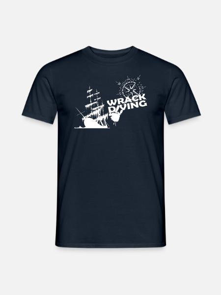 Taucher Segelboot Wrack Windrose - Männer T-Shirt - Navy