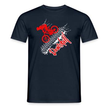 downhill MTB BMX - Männer T-Shirt - Navy - Vorne - AI Model Male 178 light (178cm)