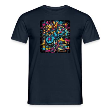 Level up your wardrobe with this gaming t-shirt! - Men's T-Shirt - navy - Front - AI Model Male 178 light (178cm)