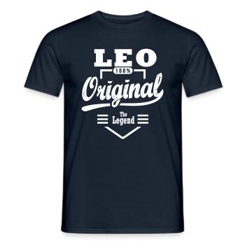 Cadeau Leo original personnalisé prénom leo - T-shirt homme - marine - Devant - AI Model Male 178 light (178cm)