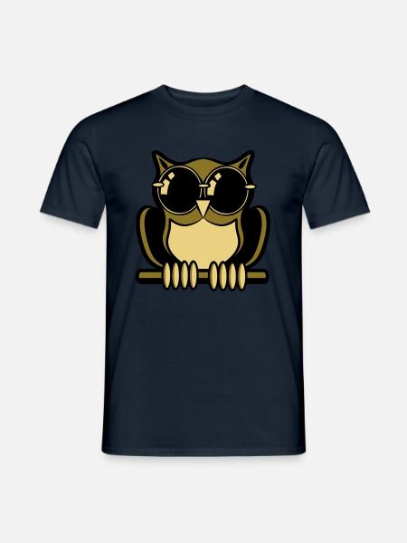 OWL bird forest sunglasses - Men's T-Shirt - navy