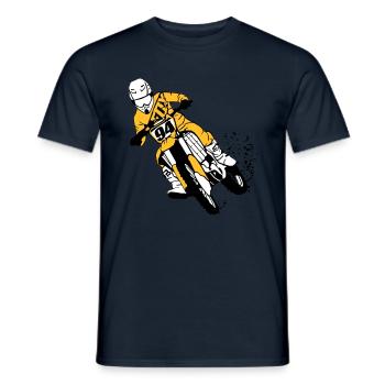 Moto Cross - Männer T-Shirt - Navy - Vorne - AI Model Male 178 light (178cm)