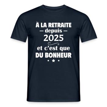 À la retraite depuis 2025, retraité, retraitée - T-shirt homme - marine - Devant - AI Model Male 178 light (178cm)