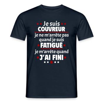 Je suis couvreur, fête des pères, idée cadeau - T-shirt homme - marine - Devant - AI Model Male 178 light (178cm)