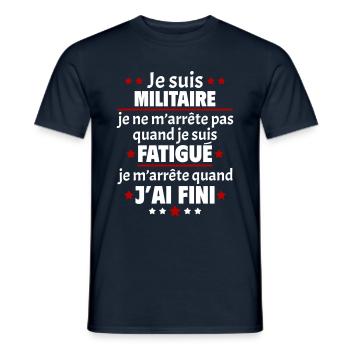 Je suis militaire, fête des pères, idée cadeau - T-shirt homme - marine - Devant - AI Model Male 178 light (178cm)