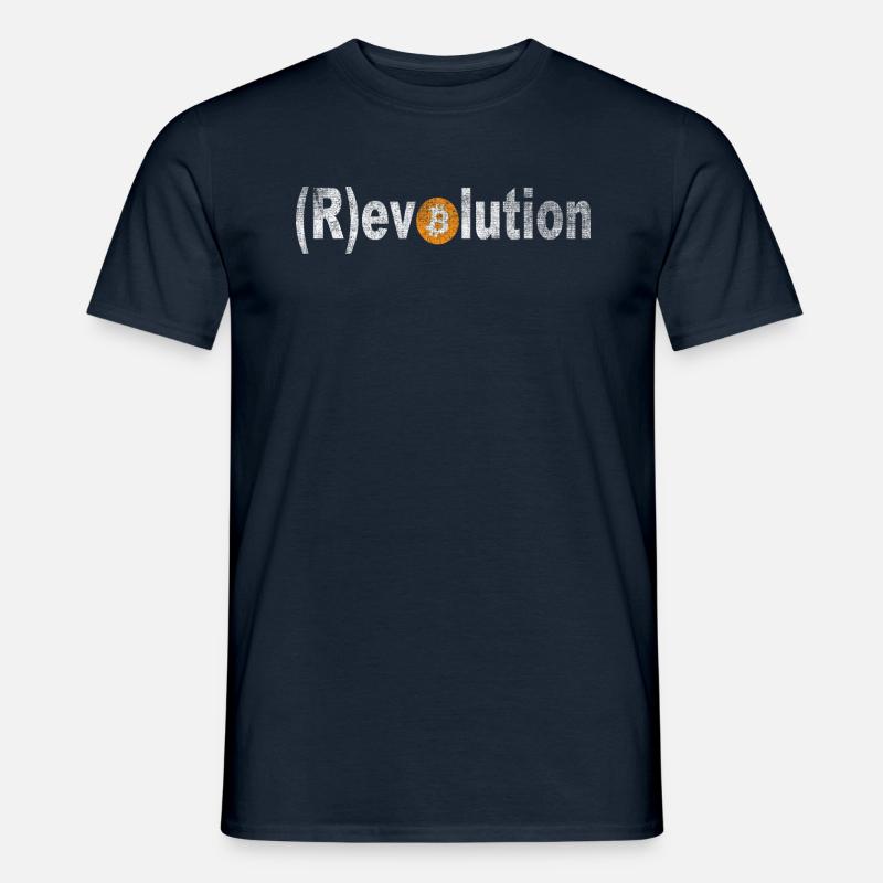 Bitcoin means Revolution evolution BTC logo crypto - Men’s T-shirt - navy