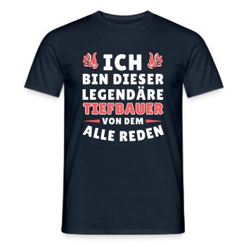 Ich bin dieser legendäre Tiefbauer - Männer T-Shirt - Navy - Vorne - AI Model Male 178 light (178cm)
