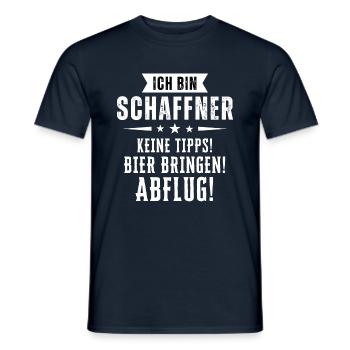 Ich bin Schaffner - Keine Tipps! Bier bringen! - Männer T-Shirt - Navy - Vorne - AI Model Male 178 light (178cm)