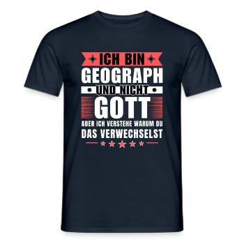 Ich bin Geograph und nicht Gott - Männer T-Shirt - Navy - Vorne - AI Model Male 178 light (178cm)