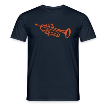 Trompete Musikinstrument in 2405 - Männer T-Shirt - Navy - Vorne - AI Model Male 178 light (178cm)