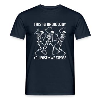 Tanzende Skelette lustiger Radiologie Spruch - Männer T-Shirt - Navy - Vorne - AI Model Male 178 light (178cm)