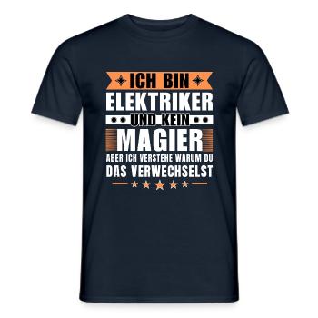 Ich bin Elektriker und kein Magier - Männer T-Shirt - Navy - Vorne - AI Model Male 178 light (178cm)