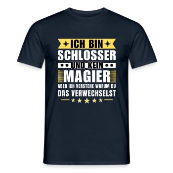 Ich bin Schlosser und kein Magier - Männer T-Shirt - Navy - Vorne - AI Model Male 178 light (178cm)