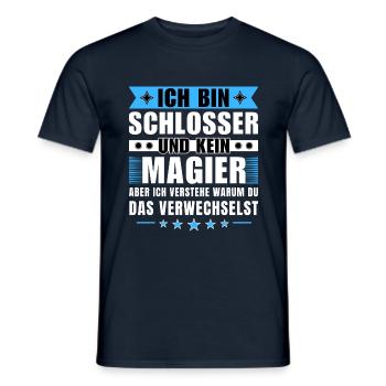 Ich bin Schlosser und kein Magier - Männer T-Shirt - Navy - Vorne - AI Model Male 178 light (178cm)