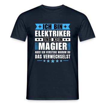 Ich bin Elektriker und kein Magier - Männer T-Shirt - Navy - Vorne - AI Model Male 178 light (178cm)