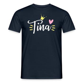 Couronne de nom de Tina - T-shirt homme - marine - Devant - AI Model Male 178 light (178cm)