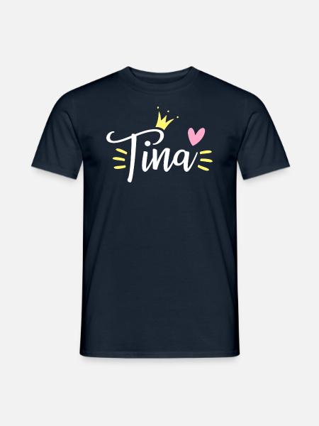 Tina Name Crown - Men's T-Shirt - navy