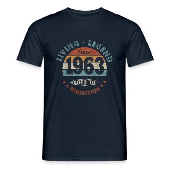 legend since 1963 Born in 1963 birthday 59 years - Men's T-Shirt - navy - Front - AI Model Male 178 light (178cm)