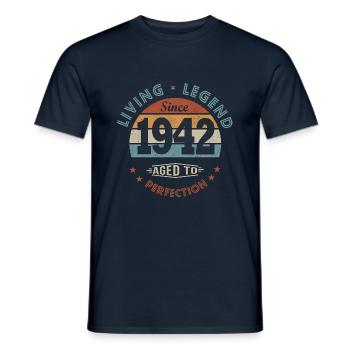 Legende seit 1942 Geboren 1942 Jubiläum 80 Jahre - Männer T-Shirt - Navy - Vorne - AI Model Male 178 light (178cm)