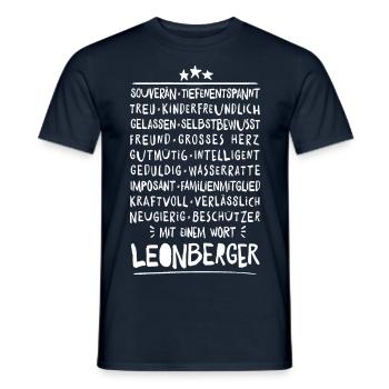 Leonberger traits dog design shirt and much more. - Men's T-Shirt - navy - Front - AI Model Male 178 light (178cm)