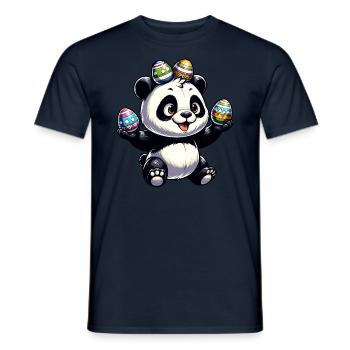 Süßer Panda & Lustige Ostereier - Männer T-Shirt - Navy - Vorne - AI Model Male 178 light (178cm)