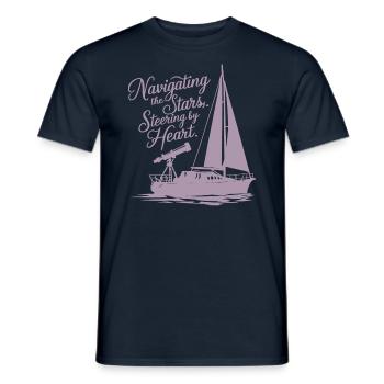 Segeln Segelboot Sterne Teleskop - Männer T-Shirt - Navy - Vorne - AI Model Male 178 light (178cm)