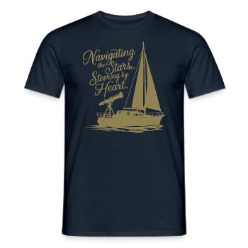 Segeln Segelboot Sterne Teleskop - Männer T-Shirt - Navy - Vorne - AI Model Male 178 light (178cm)