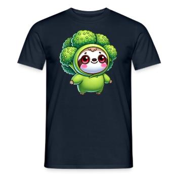 Sloth Broccoli Vegetable Costume Carnival - Men's T-Shirt - navy - Front - AI Model Male 178 light (178cm)