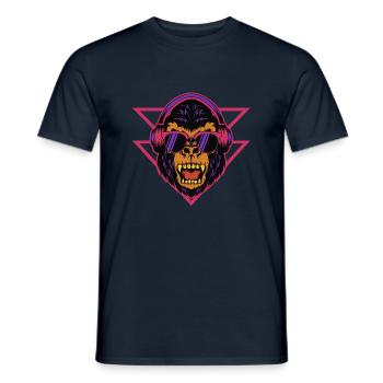 Gorilla DJ - Männer T-Shirt - Navy - Vorne - AI Model Male 178 light (178cm)
